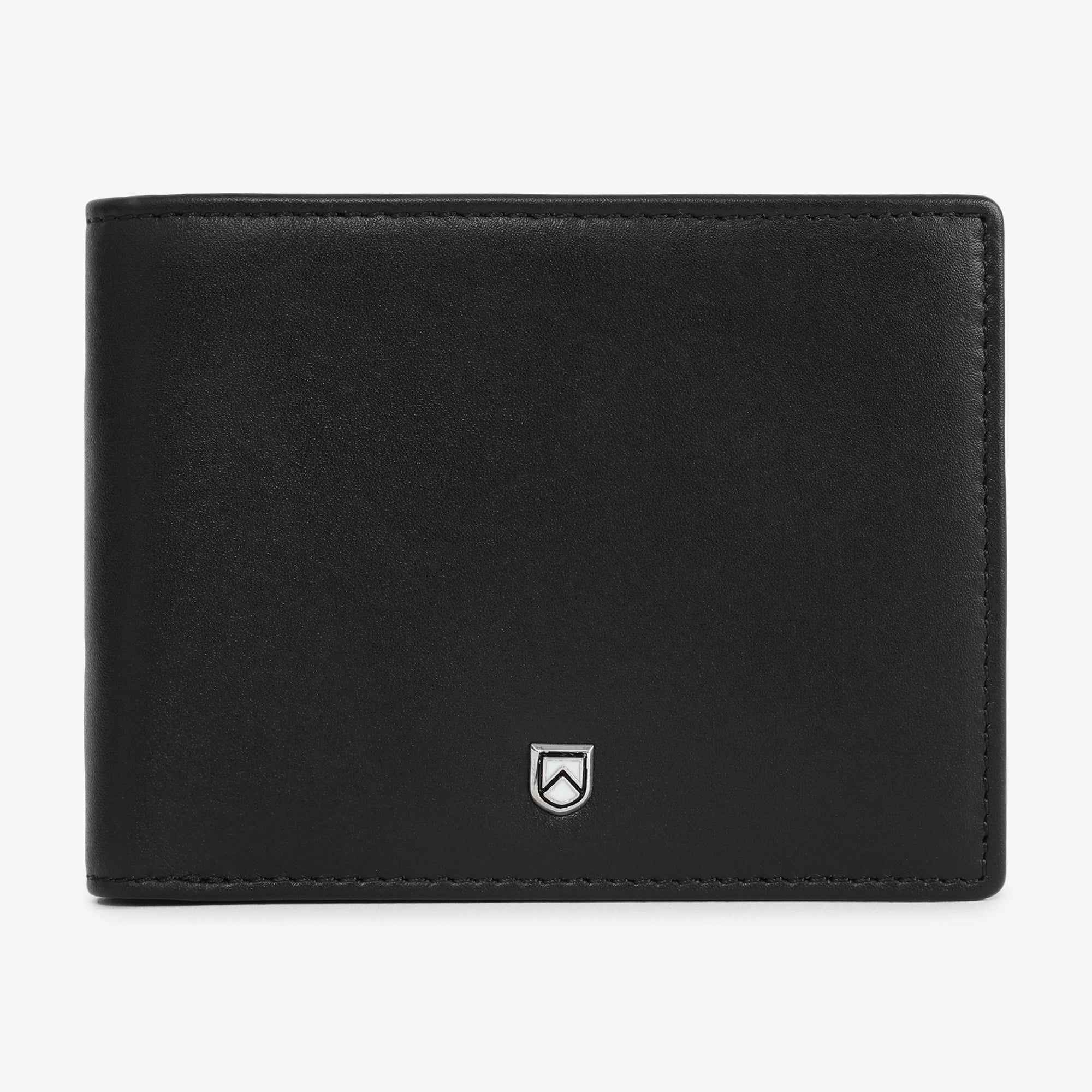 leather bifold wallet in black