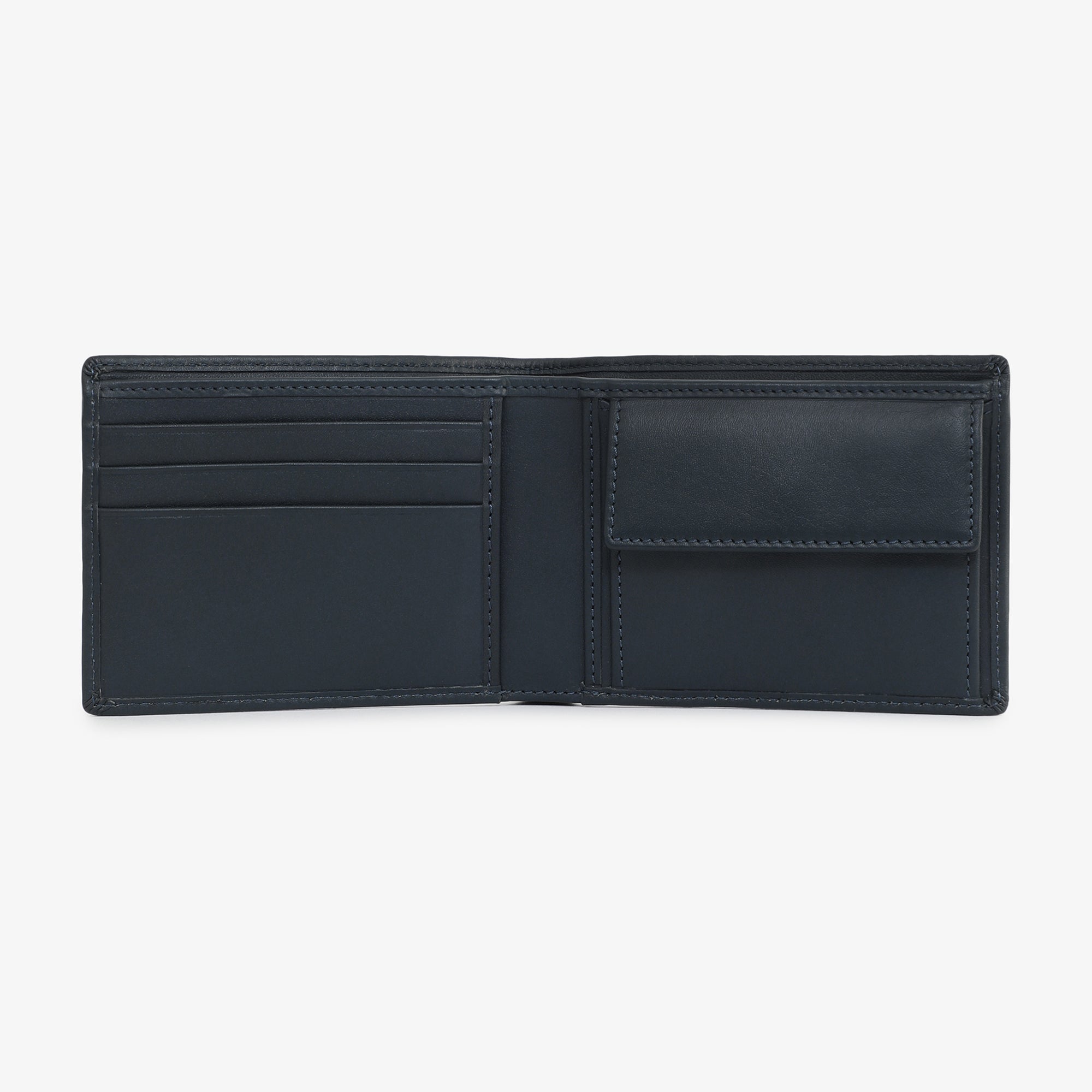 durable navy blue bibold leather wallet
